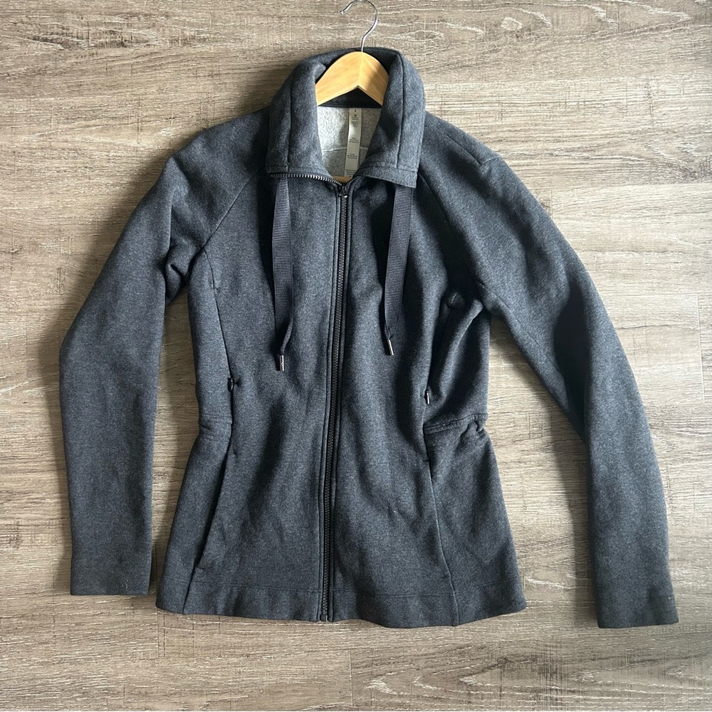Lululemon Charcoal Jacket Fleece Lined Utility Jacket Size 4